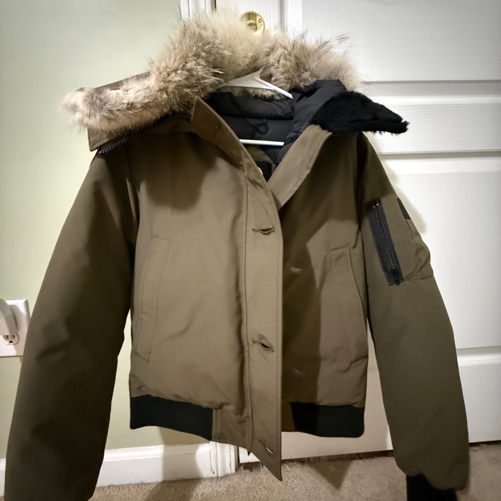 Canada Goose Olive Fur-Trimmed Puffer Jacket